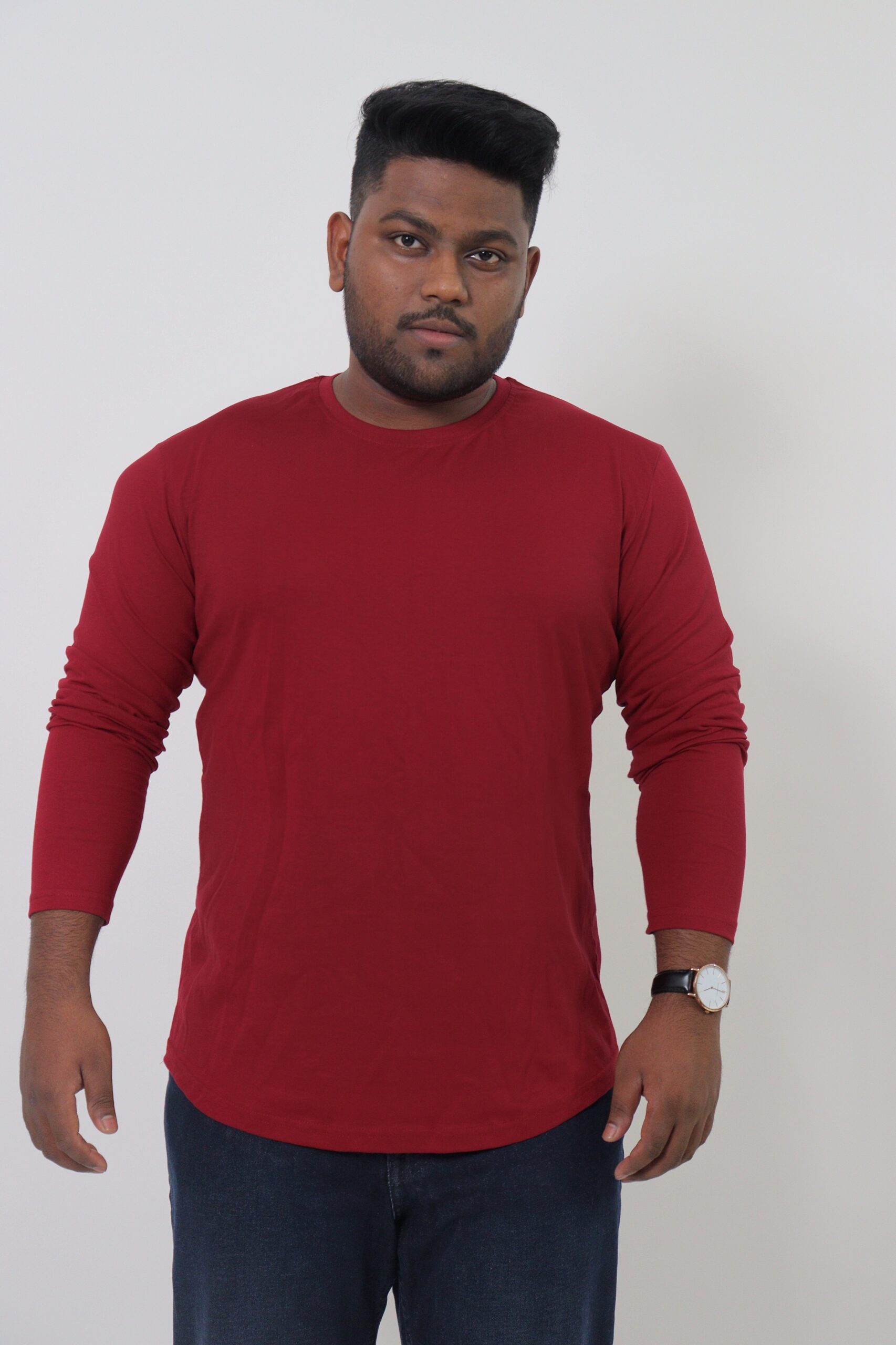 Maroon Full Sleeve T Shirt Brown Brothers